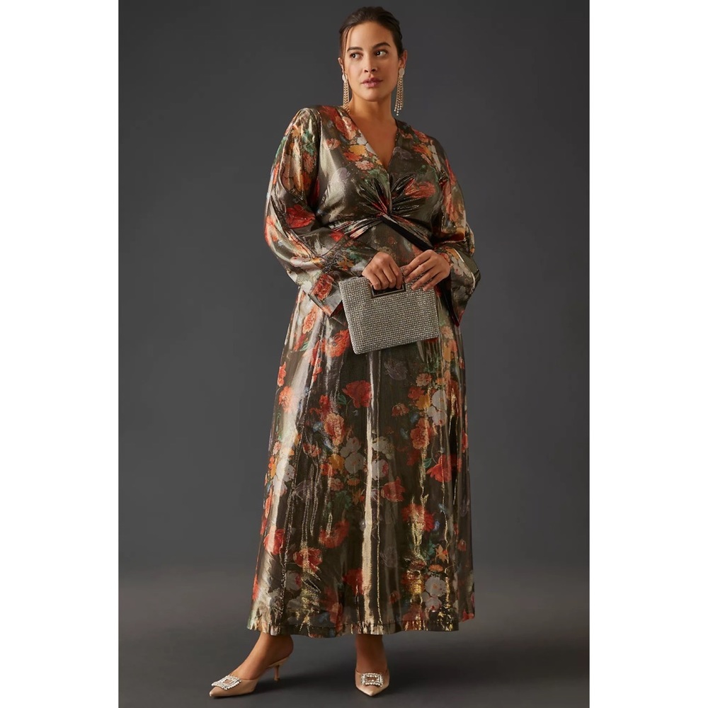 Anthropologie Caballero Deep V-Neck Maxi Dress - Picture 5 of 10